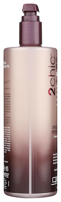GIOVANNI 2chic Ultra-Sleek Shampoo - Brazilian Phyto-Keratin & Moroccan Argan Oil, Anti-Frizz Formula, Coconut, Shea Butter, Pro-Vitamin B5, Color Safe, Paraben Free - 24 oz