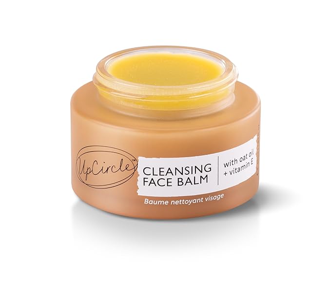 UPCIRCLE Cleansing Face Balm with Apricot 1.7oz - 100% Natural Cleanser To Remove Makeup, Waterproof Mascara + Blackheads - Sea Buckthorn, Oat + Rosemary Oil - Vegan + Cruelty-Free