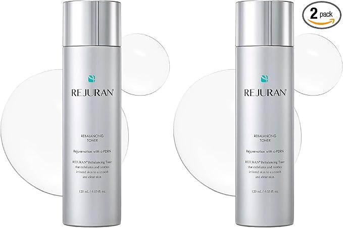 REJURAN® Rebalancing Toner, c-PDRN® – Salmon DNA Hydrating & Soothing Facial Toner for Skin Texture, Pore Care & Barrier Support with Salmon DNA. Korean Skin Care (4.05 fl oz) (Pack of 2)