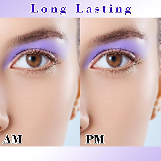 MEICOLY Light Purple Eyeshadow with Mirror,Matte Violet Lavender Eye Shadow Palette,Lilac Purple Powder Makeup for Women and Girls,Eye Makeup Eyelid Color,High Pigment,Long Wearing,Waterproof