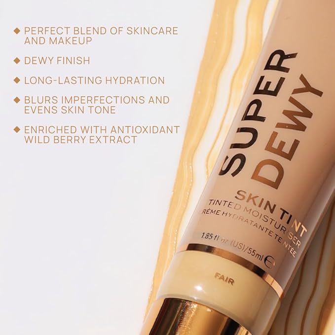 Makeup Revolution, Superdewy Tinted Moisturiser, Light Coverage, Dewy Finish, Fair, 1.85 fl. Oz.