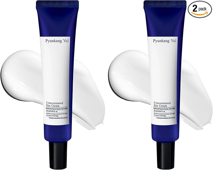 Pyunkang Yul PKY Concentrated Eye Cream 0.84 Fl. Oz., 2-in-1 Care for Wrinkles and Dark Circles with Shea Butter, Astragalus Root, Saponin, and Isoflavonoids for Firm, Radiant Skin (Pack of 2)