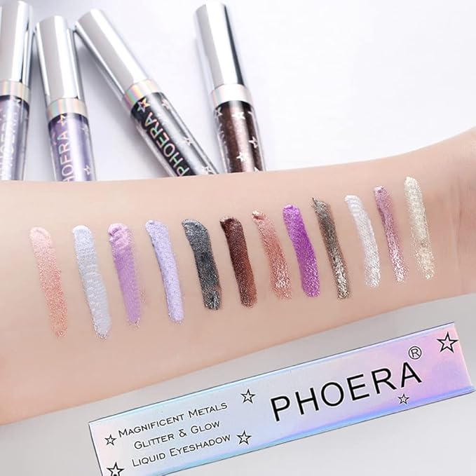 Glitter Eyeshadow，Makeup For Eyes Liquid Shimmer Sparkle Glow Light Colors Pencil Stick Shiny Long Lasting Waterproof Shining Eye Shadow Sets Metallic Pigments Metals Gloss Sparkling Pen Kit (A109)