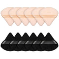 Pimoys 12 Pieces Powder Puff Face Triangle Powder Puffs for Loose Powder Setting Powder Cosmetic Foundation Makeup Blender Sponge Beauty Makeup Tool(Black, Flesh)