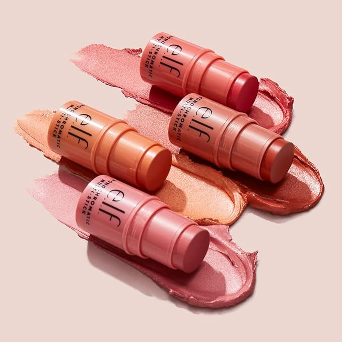 e.l.f. Monochromatic Multi Stick, Travel-Sized Luxuriously Creamy & Blendable Color, For Eyes, Lips & Cheeks, Vegan & Cruelty-Free, Glowing Mango, 0.17 Oz