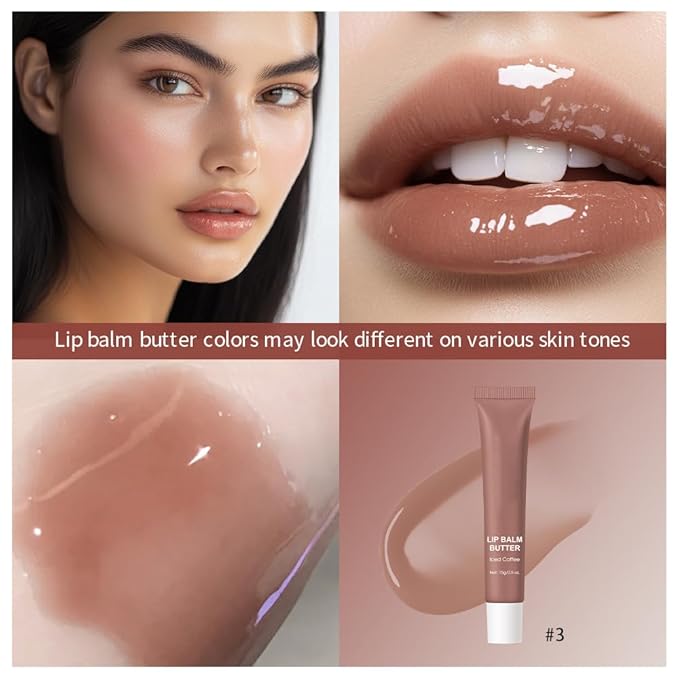 Summer Butter Lip Balm, Moisturizing Hydrating Natural Lip Care, Rich in Nutrients for Soft Smooth Lips (Iced Coffee)