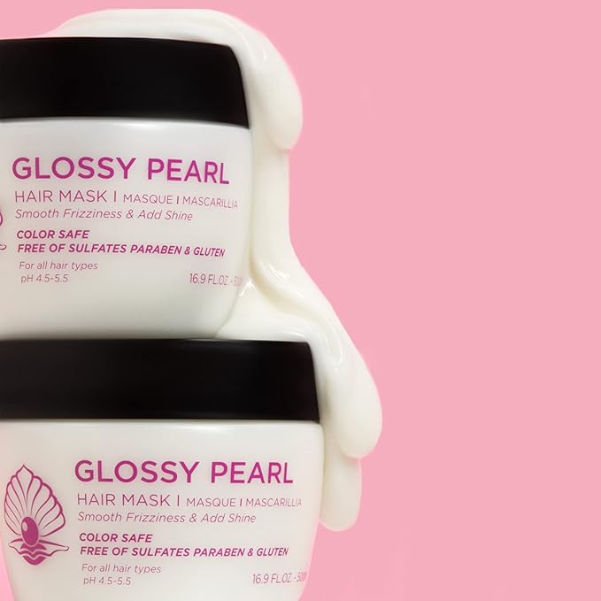 Luseta Glossy Pearl Hair Mask 16.9oz, Smoothing and Hydrating Hair Treatment Deep Conditioner for Damaged and Frizzy Hair,Reduces Frizz & Add Shine, Sulfate Free