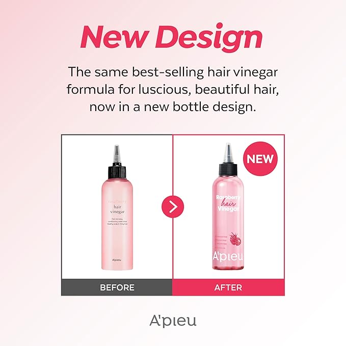 A’PIEU Raspberry Hair Vinegar Rinse for Scalp Detox & Clean, Smooth & Shiny Hair, Clarifying Treatment for Dandruff, Buildup, Oily & Itchy Scalp, pH Balancing, Korean Haircare, 6.76 fl oz