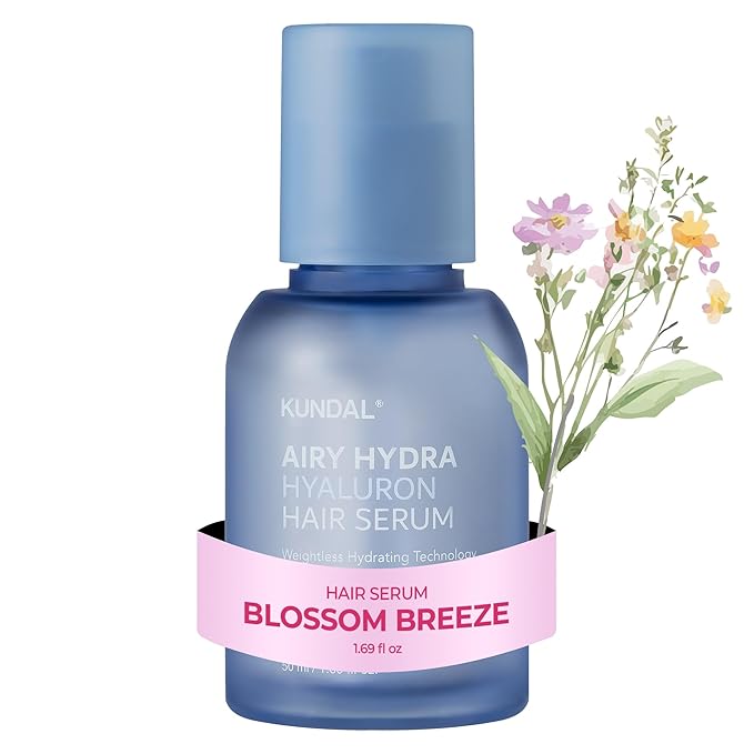 KUNDAL Hyaluronic Acid Lightweight Hair Serum for Thin & Fine, Hydra Hyaluron Hair Serum for Frizz Control, Volume & Moisture Boost – Blossom Breeze, 1.69 fl oz