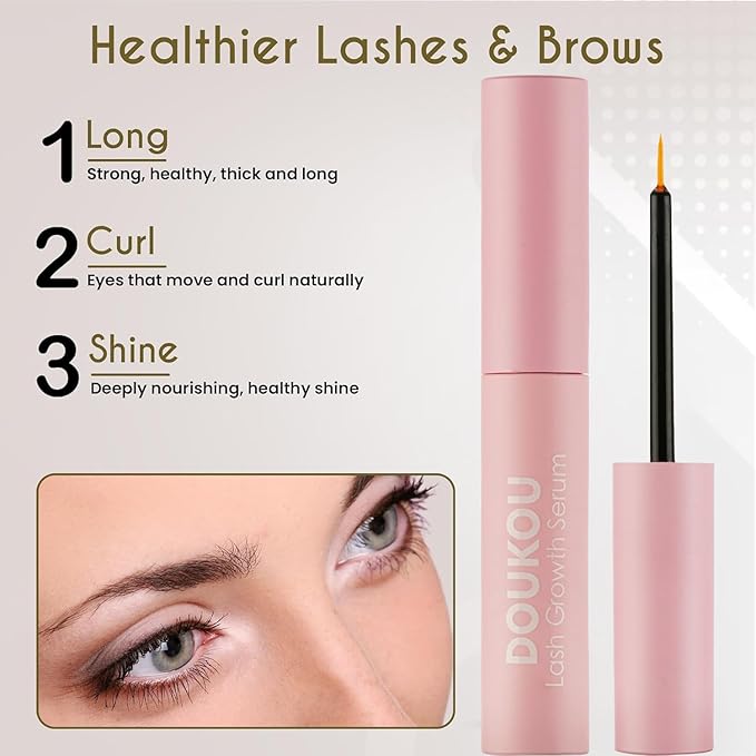 2PC Lashes Serum for Eyelash Eyebrow Growth, Gentle Natural Vegan Enhancing Treatment Nourishing Conditioning Formula, Longer Thicker Fuller Natural Eyelashes & Eyebrow, 5ml x 2