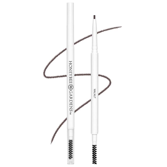 Honeybee Gardens Fine Point Brow Pencil, Walnut, Long-Lasting Eyebrow Definition, Vegan, Cruelty-Free Beauty