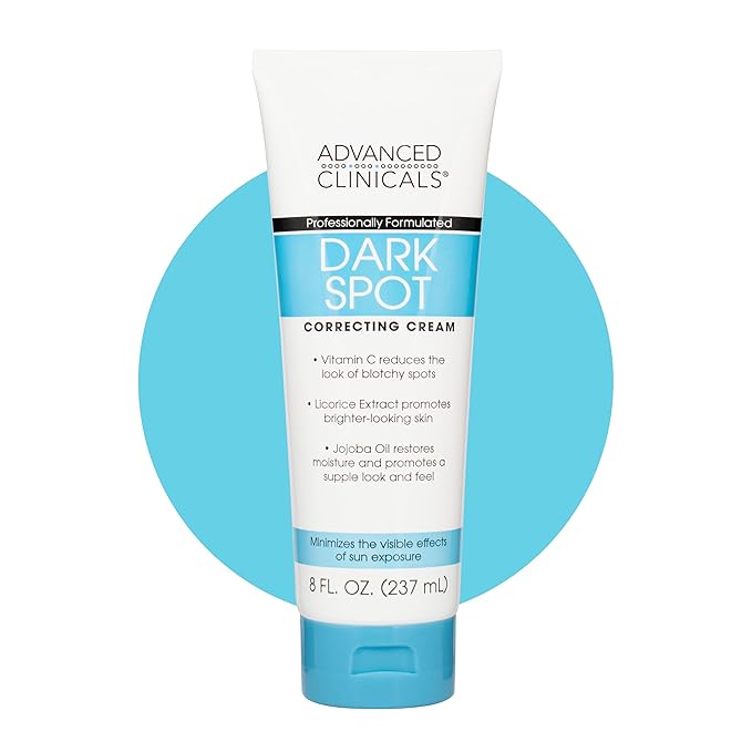 Advanced Clinicals Dark Spot Vitamin C Cream For Face, Hand & Body Lotion, Anti Aging Therapeutic Skin Care Moisturizer Lotion Reduces Appearance Of Age Spots, Blotchy Skin, & Wrinkles, Large 8 Fl Oz