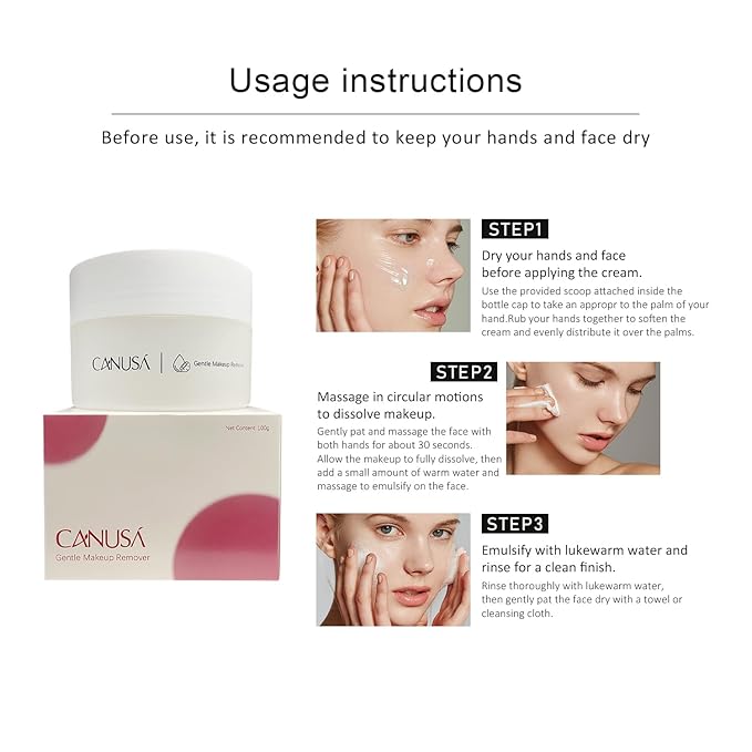 Gentle Makeup Remover Cleansing Balm, Rose & White Tea Scented Facial Cleanser with Magnetic Spoon, No Emulsification Needed, Hydrating Makeup Melting Balm for Sensitive Skin (100g / 3.4oz)