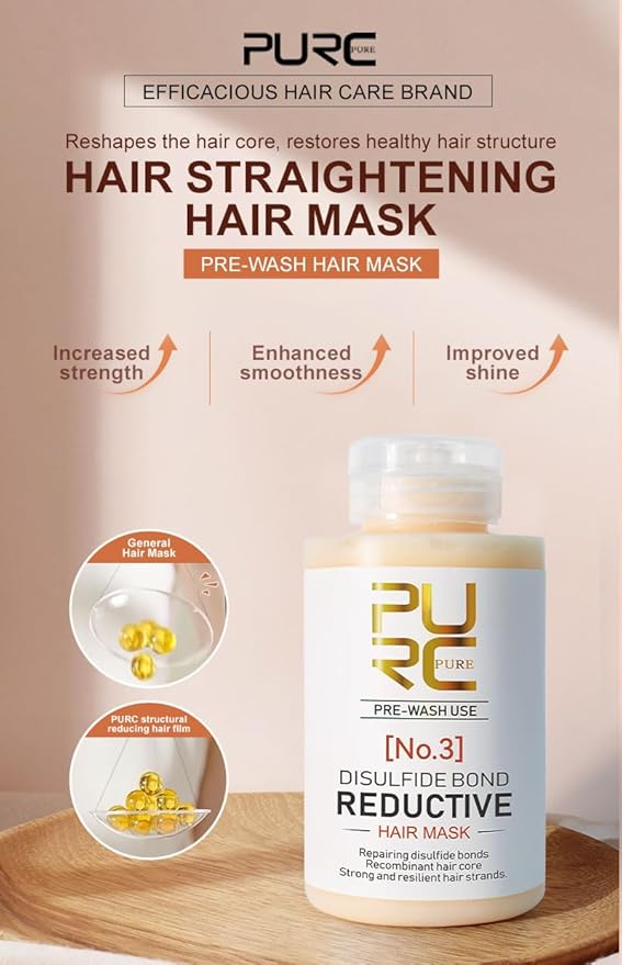 PURC Keratin Hair Mask Disulfide Bond Hair Treatment Smoothing Straightening Hair Cream Repair Damaged Hair Care Products