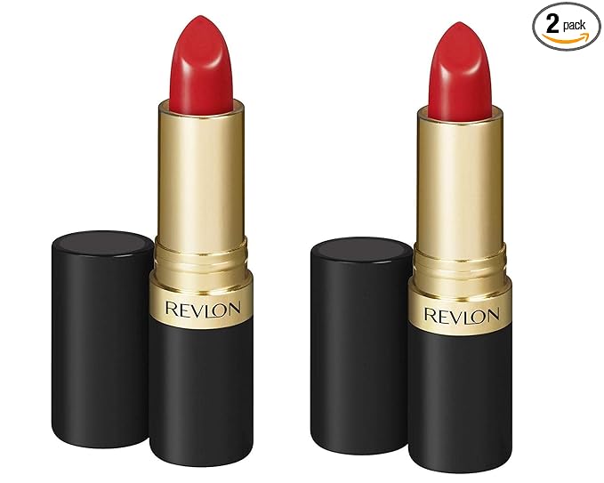 Revlon Super Lustrous Lipstick with Vitamin E and Avocado Oil, Cream Lipstick in Red, 725 Love that Red, 0.15 oz (Pack of 2)