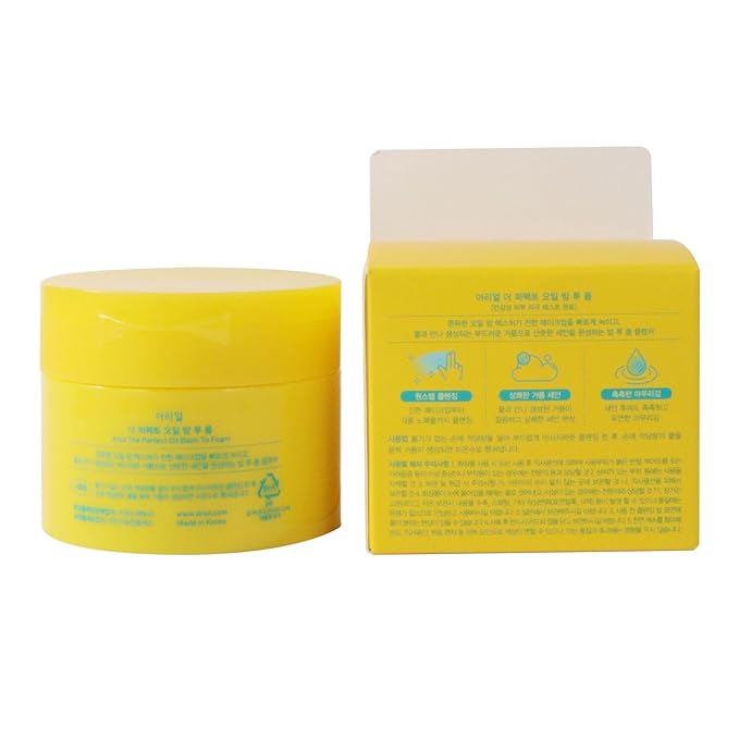 Ariul The Perfect Quick Oil Balm to Foam Cleanser – 3-in-1 Makeup Remover Cleansing Balm, Deep Pore Cleanser with Jojoba, Sunflower & Almond Oils, Korean Facial Cleanser (100g / 3.52 oz)