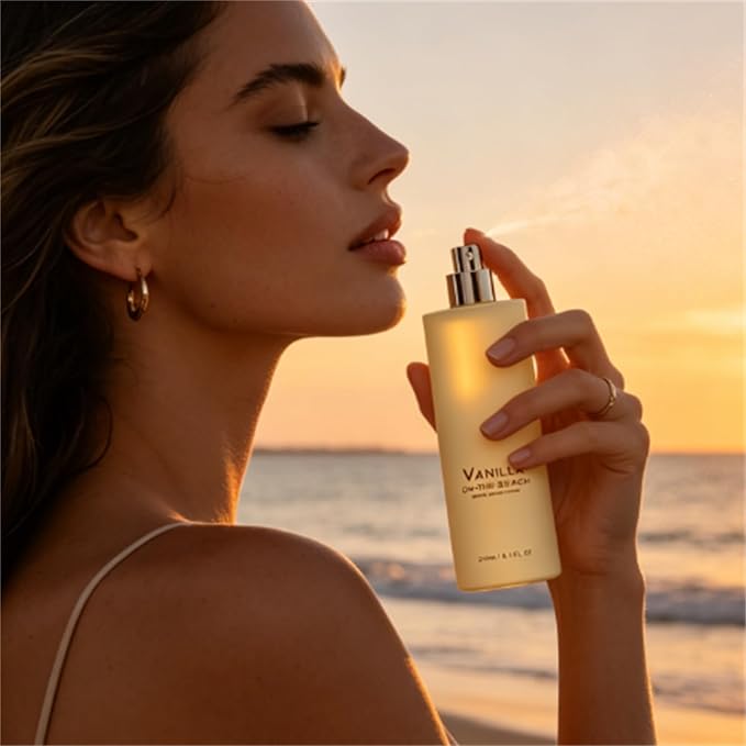 Vanilla on the Hair and Body Mist, Vanilla Ocean Fragrance Spray, Lightweight & Non-sticky, Long-Lasting Fresh Fragrance for Hair & Body, All Skin Types