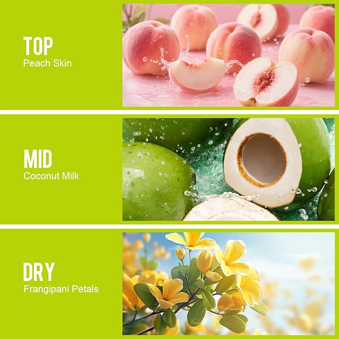 3 fl oz Hair Mist and Body Spray, Eau De Parfum for Women,Travel Size Fragrance, Creamy Gourmand Perfume No.11, Sweet Fruity Smell– Notes of Peach Skin, Coconut Milk, Frangipani Petals