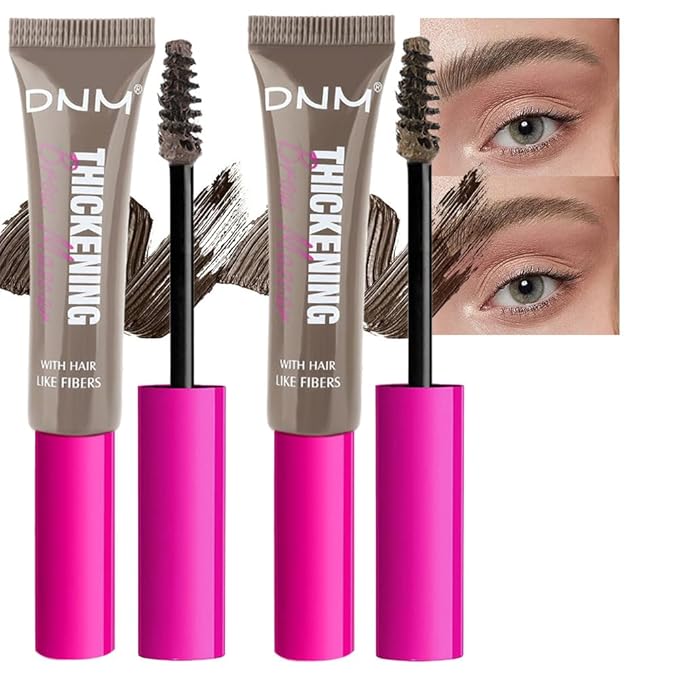 Tinted Thickening Brow Mascara,Brow Glue Eyebrow Gel, Waterproof, Transfer-proof, Brush to Fill in Eyebrows and Cover Gray Hairs - Cruelty Free (2pcs 02 Cool Blonde &05 Cool Ash Brown)