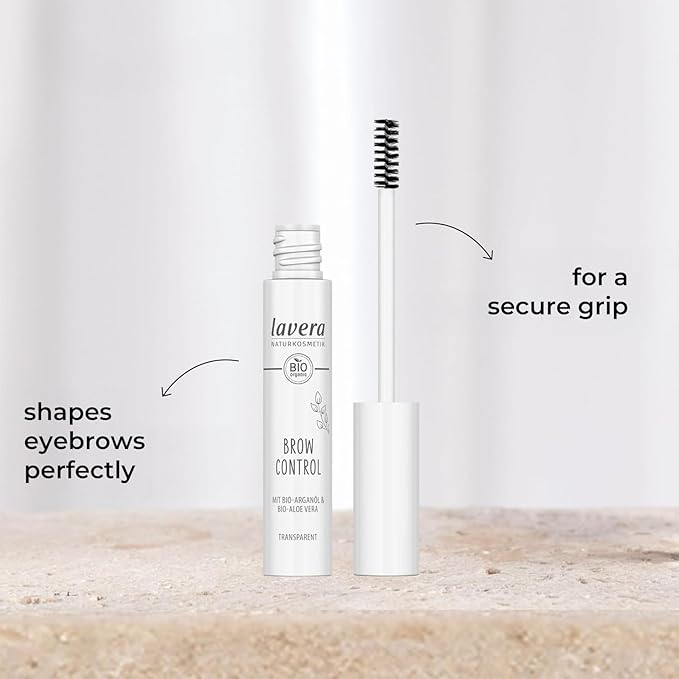 lavera Brow Control - Transparent 01 - Eyebrow Gel with Aloe Vera & Argan Oil for Lang Lasting Results - Fixating Brow Gel - Eye Make Up - PETA Certified - Vegan - Made in Germany - 0.3 Fl Oz