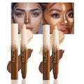 FeiCuiYun 2Pcs Dual-Ended 2-in-1 Cream Contour & Highlighter Stick Makeup For Face & Body – Waterproof, Long-Lasting, Suitable for All Skin Tones, (02+04)