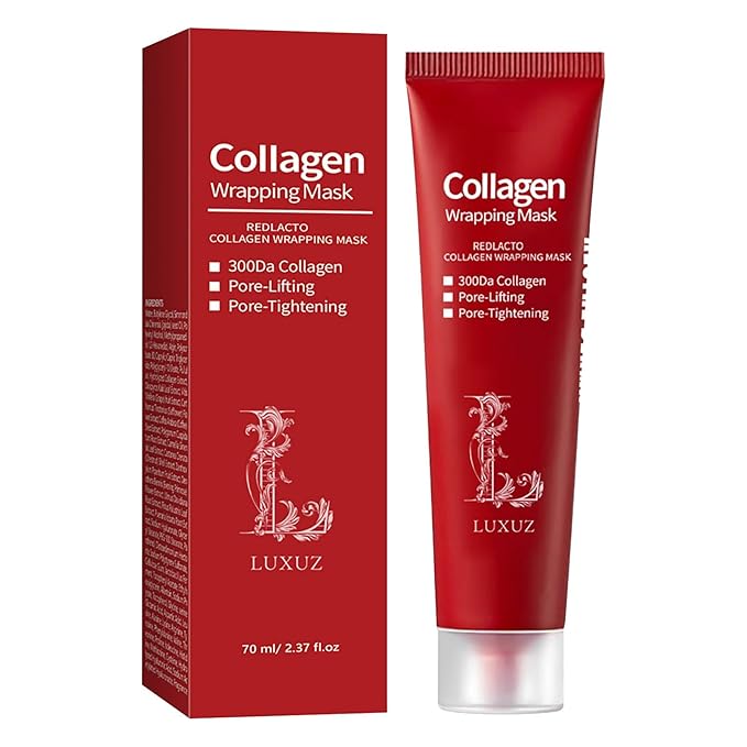 Luxuz Korean Collagen Wrapping & Infusion Peel-Off Mask – Hydrating, Firming, Pore Tightening & Elasticity Boost – Korean Glass Skin Glow – Anti-Aging Collagen Face Mask 70ml