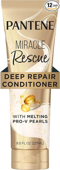 Pantene Miracle Rescue Deep Conditioner with Melting Pro-V Pearls - For Dry,Damaged,or Color-Treated Hair - Intense Moisture & Repair - 8.0 Oz,(Pack of 12)