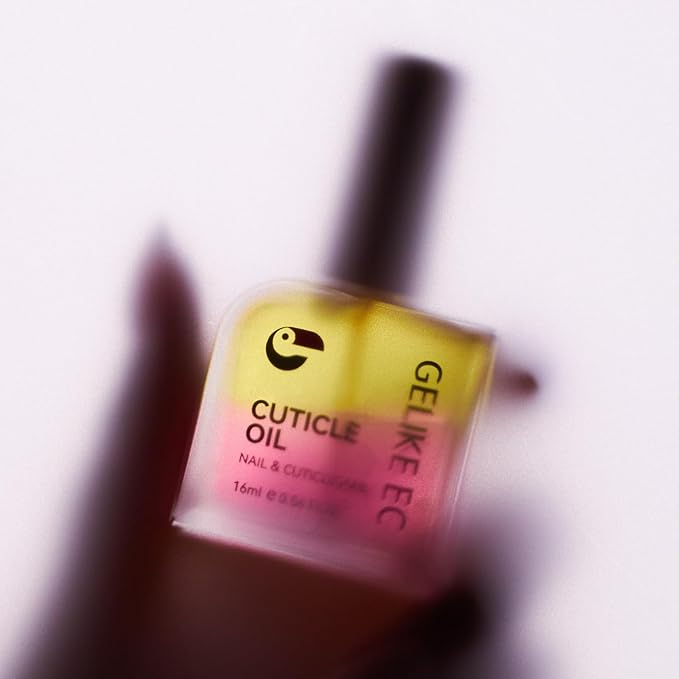 Gelike EC Nail Cuticle Oil - Lavender Scent Dual Color Nail Moisturizing With Jojoba Vitamin B & E for Nail Bed ＆ Damaged Nails Repair Treatment - Cuticle Cream for Nail Growth and Strength(16ml)
