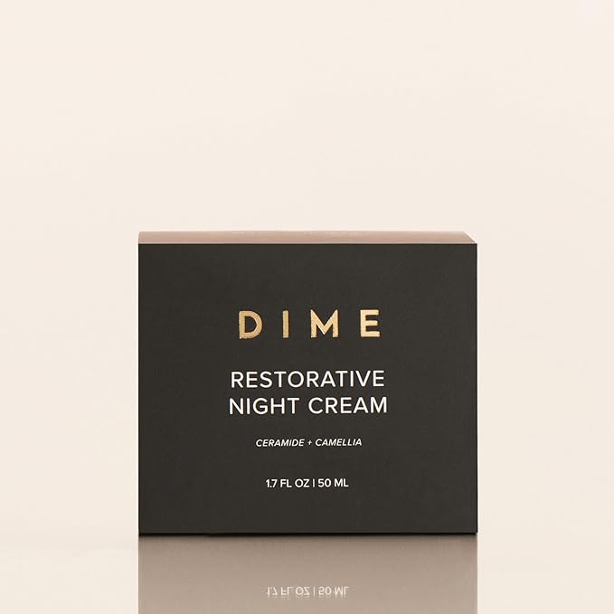DIME Beauty Restorative Night Cream - Anti-Aging Face Moisturizer with Ceramides, Peptides, Sea Buckthorn and Squalane, Hydrating for Fine Lines and Wrinkles, Vegan, Cruelty-Free, 1.7 oz / 50 ml