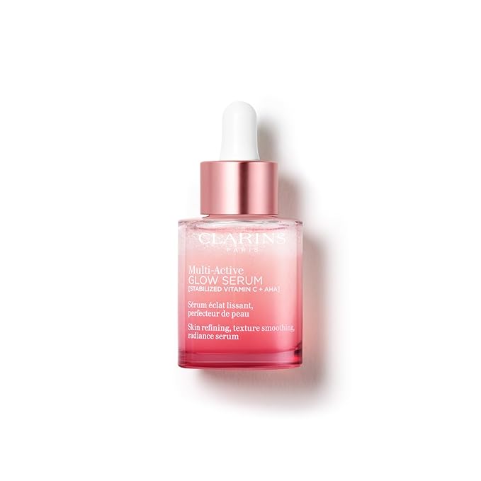 Clarins Multi-Active Brightening Glow Serum with Vitamin C + AHA | Visibly Brightens, Evens Tone, Smooths Texture + Refines Pores* | All Skin Types | 1 Fluid Ounce