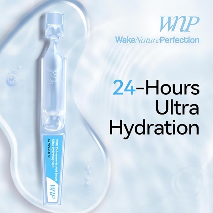 WNP Emergency Repair Serum Set: Ultra 3% Hydrating Serum 4D Hyaluronic Acid Firming Oil-Suspension Serum Single-Use Skincare for Sensitive Skin - 60 Vials