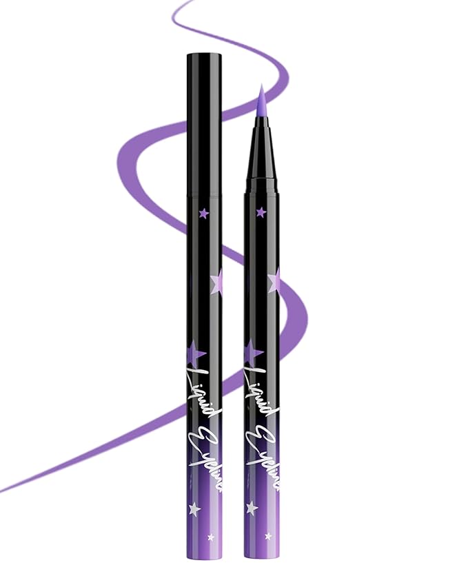 Colored Liquid Eyeliner Pen, Purple Waterproof Waterline Matte Eye Liner Pencil, High Pigmented Long Lasting Quick Drying Bright Colorful Eyeliner Pen for Women, Valentine’s Day Eye Makeup Gift-07