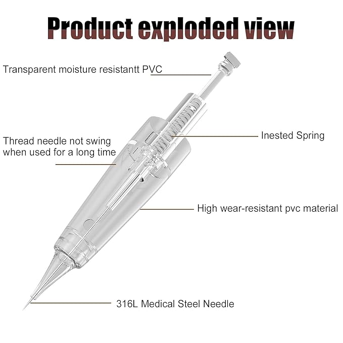 Permanent Eyebrow Makeup Tattoo Machine Kit with 700mAh Wireless Battery 15 pcs Cartridge Needles Microblading Supply for Eyebrow Lip Eyeliner Microshading Supplies(Pink Tattoo Kit)