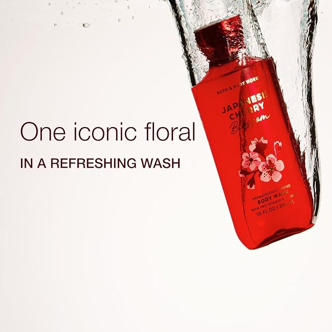 Bath & Body Works Japanese Cherry Blossom Body Wash, Nourishing Cleanser with Pro-Vitamin B5 & Aloe, Iconic Floral Scent, Gentle for Daily Use, 10 fl oz - 2 Pack