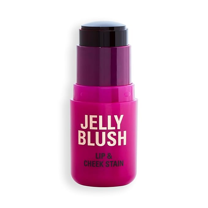 Revolution, Jelly Blush Stick Lip & Cheek Stain, Sheer, Buildable Coverage with Hydrating Hyaluronic Acid & Aloe for Multi-Use Glow, Vegan & Cruelty-Free, Cherry Red