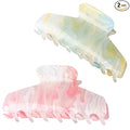 2 Pack Large Acrylic Hair Claw Clips for Women - 4.3 Inch Strong Hold Nonslip Hair Clips Big Claw Barrettes for Thick Thin Hair, Cute Durable Jaw Clips for Women Girls