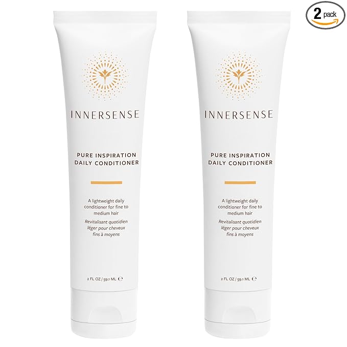 INNERSENSE Organic Beauty - Natural Pure Inspiration Daily Conditioner | Hydrating, Nourishing, For Fine, Thin Hair | Non-Toxic, Cruelty-Free, Clean Haircare (2 Pack - 2 fl oz | 59.1 mL each)