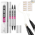 Pudaier 2 Pack 2 Fine Tip Eyebrow Pen, Waterproof Filling Faux Brow Makeup Pencils for Women with Precise Curved Brush-Tip to Fast Create Natural Hair-Like Brows, Last All-Day (Light Blonde)