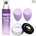 UCANBEMAKUP Long Lasting Makeup Setting Spray Kit- 6.76 Fl oz Hydrating Matte Finish Mist Lightweight Face Make up Fixer +Translucent Loose Setting Powder+2PC Sponge Puff Set