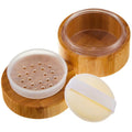 Frienda 10 ml Bamboo Loose Powder Puff and Container Empty Dusting Powder Jar for Body Face Makeup Travel Box Compact Case Holder with Sifter Lids and Puff