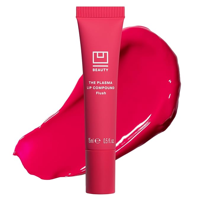 U Beauty The PLASMA Tinted Lip Compound - Anti-Aging & Anti-Wrinkle Lip Gloss, Hyaluronic Acid, Shea Butter & Peptides for Hydration & Plumping, Flush - 15 mL
