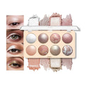 All-in-One Baked Eyeshadow Palette, Eyeshadow Highlighter Blush Contour, Soft Neutral Low-Saturation Tones, Smooth Blendable Buildable, Long-Lasting Natural Glow Makeup, Paleta de Sombras de Ojos 01