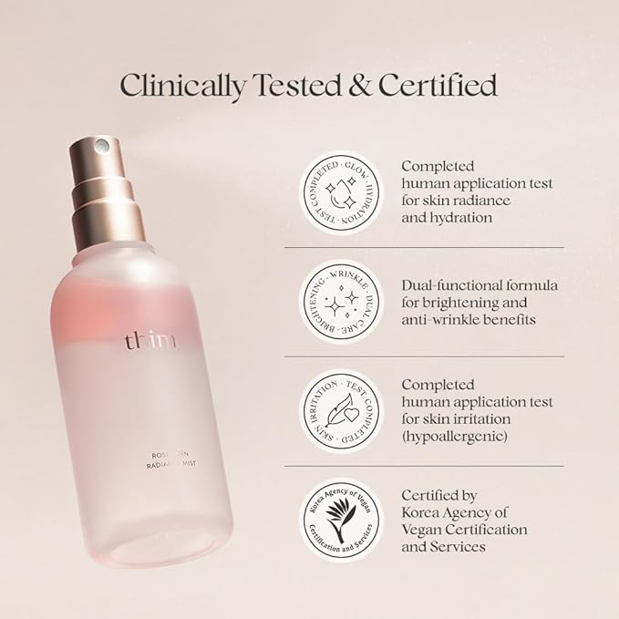 thim rose pdrn radiance mist spray serum - Clinically Tested, Vegan Skin Care, Hydrating, Lightweight Facial Radiance For All Skin Types (100ml /3.38 fl.oz.)