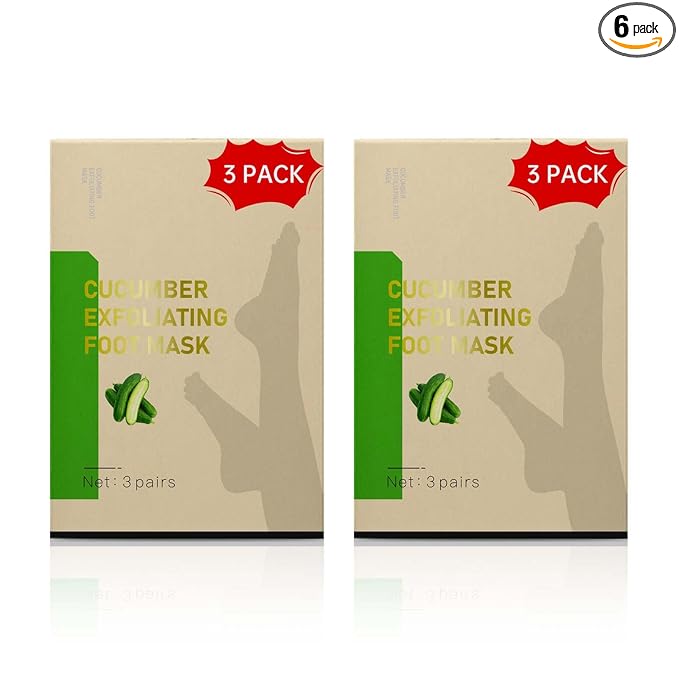 Foot Peeling Mask, Natural Exfoliating Foot Mask, Dead Skin Callus Remover Repair Heels, Hydrating Foot Care for Dry Cracked Feet (6 Pack)