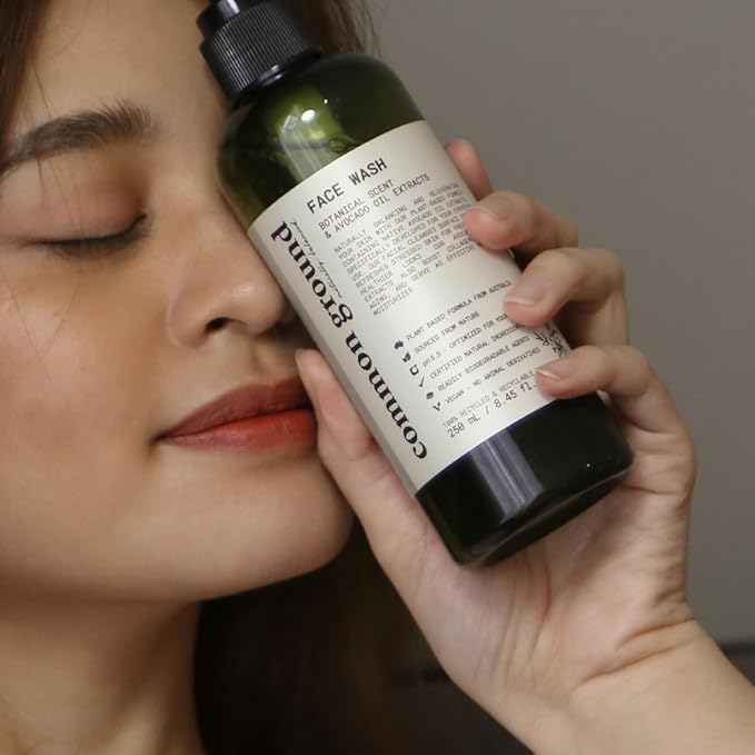 COMMON GROUND Natural Face Cleanser Wash, Paraben & Cruelty Free, Normal, Oily, Dry, Sensitive, Vegan, Plant-Based, pH 5.5, Avocado Oil, Men, Women, 8.4 Fl Oz