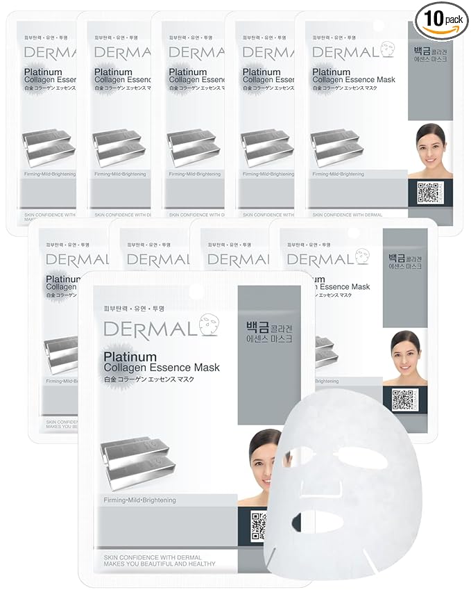 DERMAL Platinum Collagen Essence Full Face Facial Mask Sheet 23g