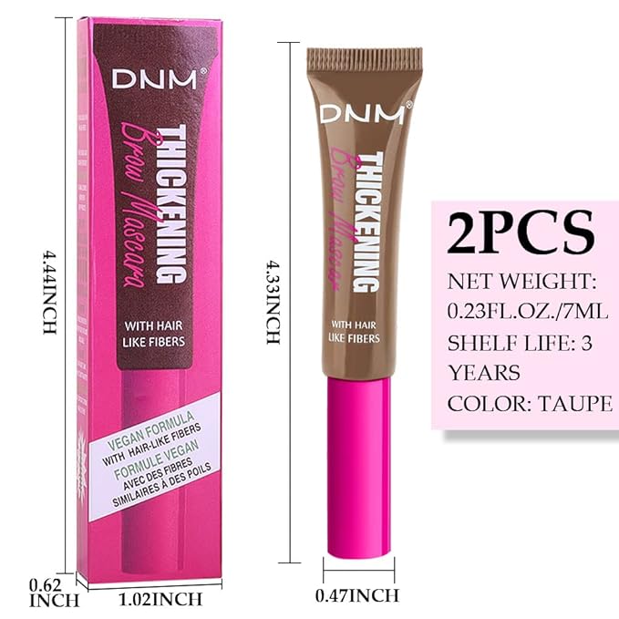 BINGBRUSH Tinted Thickening Brow Gel Brown Mascara,Tinted Eyebrow Gel,Waterproof, Transfer-proof, Brush to Fill in Eyebrows and Cover Gray Hairs - Cruelty Free (2pcs 06 Brunette)