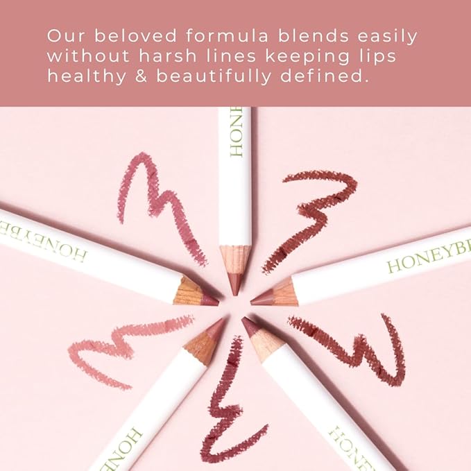 Honeybee Gardens Irresistible Charisma Lip Liner, Matte Medium Warm Berry Pencil for Defining Lips, Long-Lasting Creamy Lip Color, Precision Lip Pencil, Vegan Gluten-Free Makeup Beauty, 0.04 oz