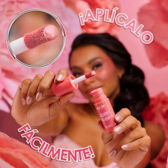 PINK UP | Liquid Blush | Long-Lasting Liquid Blush | Non-Greasy | Highly Pigmented | Suitable for All Skin Types | Matte Colors | Subtle Shimmer Highlights | Shade: Pink Cheeks| 6ml | Model PKLB08
