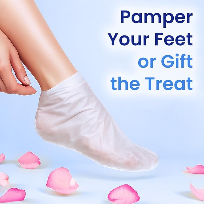 6 Pack Moisturizing Foot Mask for Dry Cracked Feet, Restoring & Hydrating Socks with Coconut, Shea Butter, Jojoba Oil & Vitamin E, Feet Mask for Women & Men Foot Care